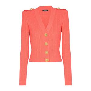 발망 오렌지 브이넥 리브 가디건 FF1KL245 KI504PG