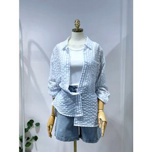 올리브데올리브 (OW5MB651) 시스루 시어서커 스트라이프 셔츠