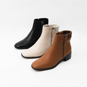 [신난다슈] 여성 앵클부츠 4cm 3종 여자 숏 앵글 부츠 소가죽 통굽 발편한 쿠션 GDR253040