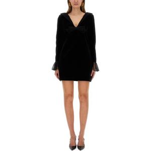 니나리치 브이넥 보우 디테일 레이스 커프 미니 원피스 25ACRO0