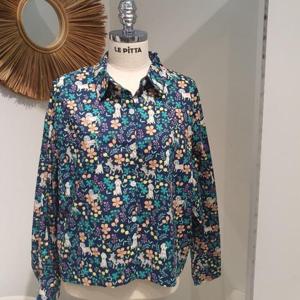 르피타 HC06 강아지 프린팅 패턴 셔츠(네이비) L243USH904