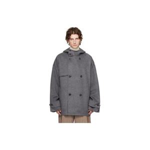 26 SS JW앤더슨 남성 그레이 오버사이즈 피코트 252477M183000