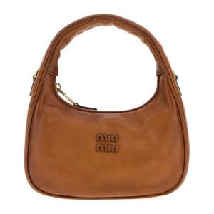 미우미우 카라멜 가죽 라운디드 숄더 백 5BC125VOMF2IER F0046