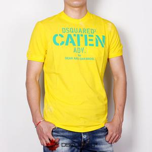 디스퀘어드 맨 CATEN 딘앤댄 포켓반팔티 엘로우 74GC0897