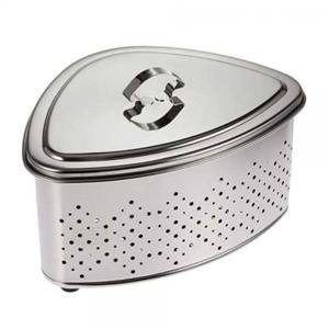 스테인레스 싱크대 삼각 코너 음식물쓰레기통 뚜껑형 음식물쓰레기함 음식물쓰레기 가정용음식물쓰레기통 가정용음식물수거통 싱크대음식물