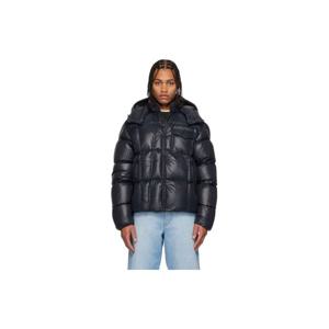 몽클레어 패딩 블랙 세르판토 후드 쇼트 다운 재킷 252111M178022
