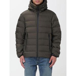 엠포리오 아르마니 자카드 로고 레터링 퀼팅 나일론 후디드 자켓