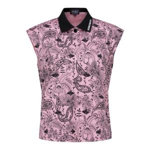 파리게이츠골프반팔티 NQC 521D1TO181_PK 여성 페이즐리 플로럴 카라 캡 슬리브 티셔츠