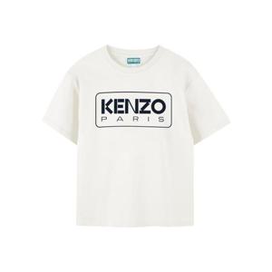 겐조 키즈 화이트 로고 반팔 티셔츠 K61494K_117