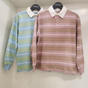 뱅뱅 HC15 뱅뱅 봄 여성 배색 스트라이프 럭비 카라 긴팔 티셔츠 CTM107