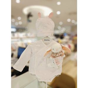 [압소바 의류] 도도 모달 배냇슈트 모자 딸랑이인형세트 26년여름신상 (A15B10107)