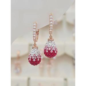 볼라레 세이브존03 볼라레 레드그라데이션 타원형 미러볼 원터치귀걸이 AQSSS1912A