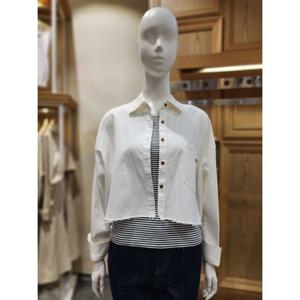 [플라스틱아일랜드]MARIO플라스틱아일랜드 크롭포켓블라우스 PR2WB831