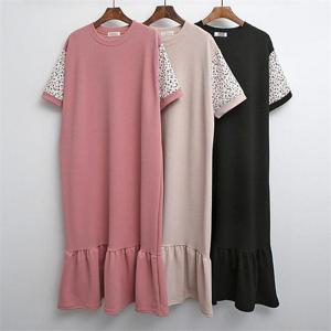 [강물처럼]빅사이즈사랑해요 E135L104 밑단셔링일자롱원피스 IL