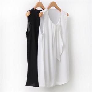 [강물처럼]빅사이즈사랑해요 A231L106 쉬폰주름나시블라우스 BG