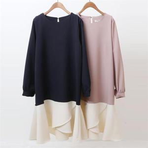 [강물처럼]빅사이즈사랑해요 8404L202 랩 플레어 원피스 WB (813