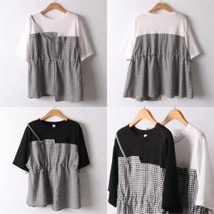 [강물처럼]위쉬몰 GO 체크배색린넨반팔티(G885H206) 빅사이즈 (8