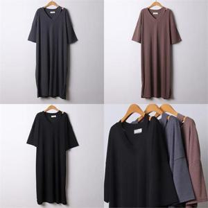 [강물처럼]위쉬몰 KY 린넨V넥옆트임롱원피스(I893H207) 빅사이즈