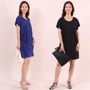 [강물처럼]빅사이즈사랑해요 5746L208 쿨 옆 셔링 원피스 WW (88