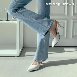 [로즈블로썸][멜팅브라운] 캐주얼 포인티드토 뮬 하이힐 5color