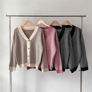 [강물처럼]빅사이즈사랑해요 K371L209 패턴브이넥하찌가디건 BN