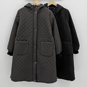 [강물처럼]빅사이즈사랑해요 Q383L401 베리후드스트링누빔코트 S