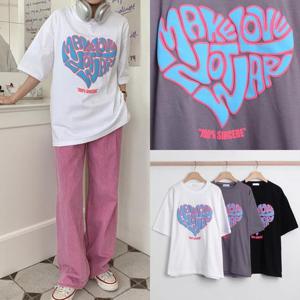 [강물처럼]위쉬몰 BU 하트발포박스핏반팔티(Q544H402) 빅사이즈