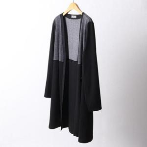 [강물처럼]빅사이즈사랑해요 F437L402 스판이중배색롱가디건 BG