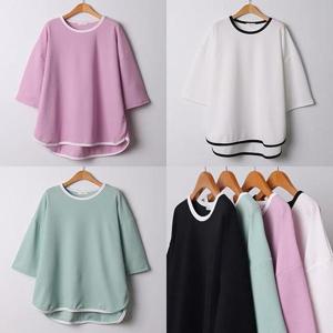 [강물처럼]위쉬몰 IL 루즈핏배색7부티셔츠(G847H402) 빅사이즈 (