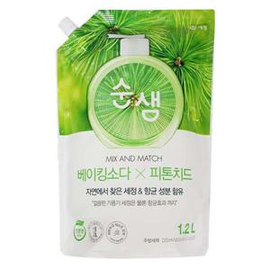 순샘 주방 세제 베이킹 소다 기름 식기 그릇 1.2L
