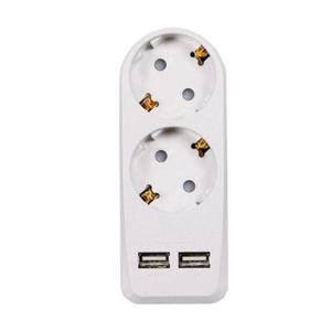 사무용품 2포트 써보니)USB+2구 멀티탭(U-56120/화이트)