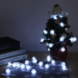 크리스마스트리 스노우 투명선 화이트 배터리형 크리스마스 조명 30P