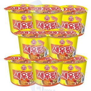 오뚜기라면 오뚜기 새우탕면 큰컵 컵라면 해물탕맛 110g 8개