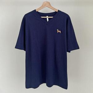 [강물처럼]아이우먼 도그자수브이넥반팔티 GOQ737M403 빅사이즈