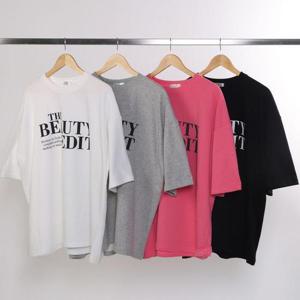 [강물처럼]빅사이즈사랑해요 G709L403 에디트빅사이즈반팔티 TB