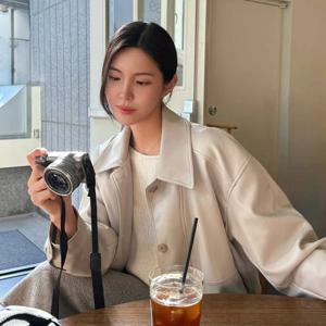 [LAP] 박시 카라 페이크레더 점퍼 AS1LZ260