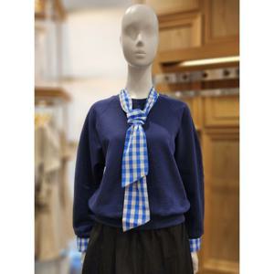 [플라스틱아일랜드]MARIO플라스틱아일랜드 체크배색맨투맨티셔츠 PR2CL361