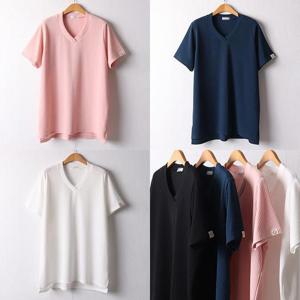 [강물처럼]위쉬몰 OL 골지브이라벨반팔티(I432H404) 빅사이즈 (1