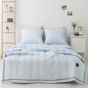 스노우 리플 솔리드 소유 여름누비이불SS패드풀세트 블루