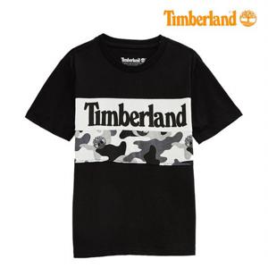 [팀버랜드키즈] 카모 플라주 배색 로고 라운드 티셔츠(TLSDA25F_