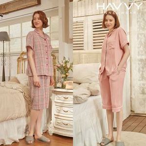[하비]봄가을 체크 파자마 잠옷세트