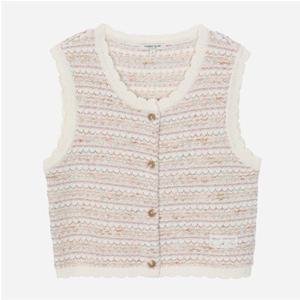 [써스데이아일랜드](T262MVT133W)트위드 믹스 니트 베스트