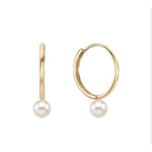 미니골드 14K 진주링귀걸이(링14mm+진주6mm) ECPM4081