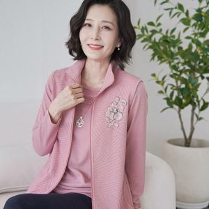 [쉬즈마담]SET3147 꽃잎 자가드 조끼 앙상블/중년여성의류