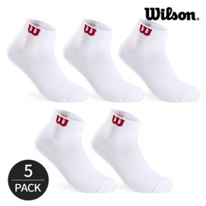 윌슨 남성 스탠다드 심플 로고 발목 양말 5P_WHRD