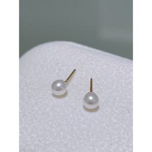 미니골드 14K 베이직 진주 귀걸이 4mm EPNM4002