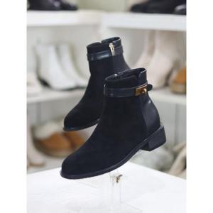 바이로쏘 세이브존03 소가죽 기모 안감 4.0cm 청키힐 앵클부츠 (BY)byro23F11146CF2W