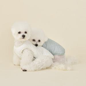 울리 경량 패딩 베스트 베이지 M 강아지 의류/악세서리