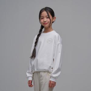 [내셔널지오그래픽 키즈] K241GTS910 여아 스트링 맨투맨 WHITE