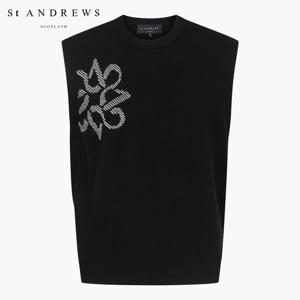 [세인트앤드류스] 남성 별 심볼 오버핏 라운드 니트 베스트